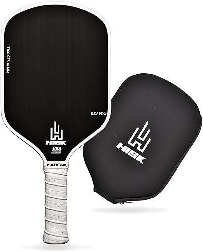 RAV PRO Paleta de Pickleball - Ultimate HIGH END de 16mm Fibra de Carbono Cruda Toray T700 Japonesa con Excelente Textura de Rugosidad GRIT, Curva
