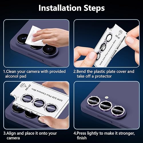 Vista 1197 de para Samsung Galaxy Z Flip 7 Protector de Lente de Cámara, Cubierta de Lente de Vidrio Templado con Anillo de Metal Individual, [Fuerte Adhesión] 1