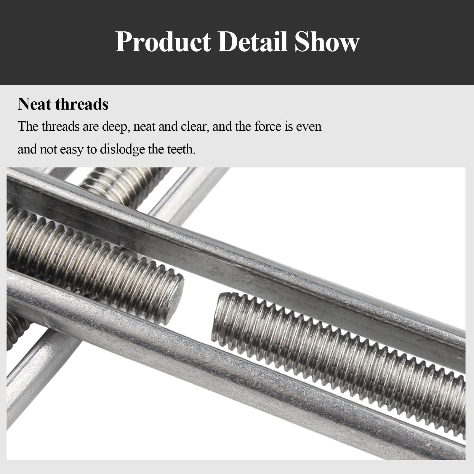 Tenditore per funi metalliche, Tenditore a gancio e occhiello in acciaio inossidabile 316, argento, da M4 a M20(M20)