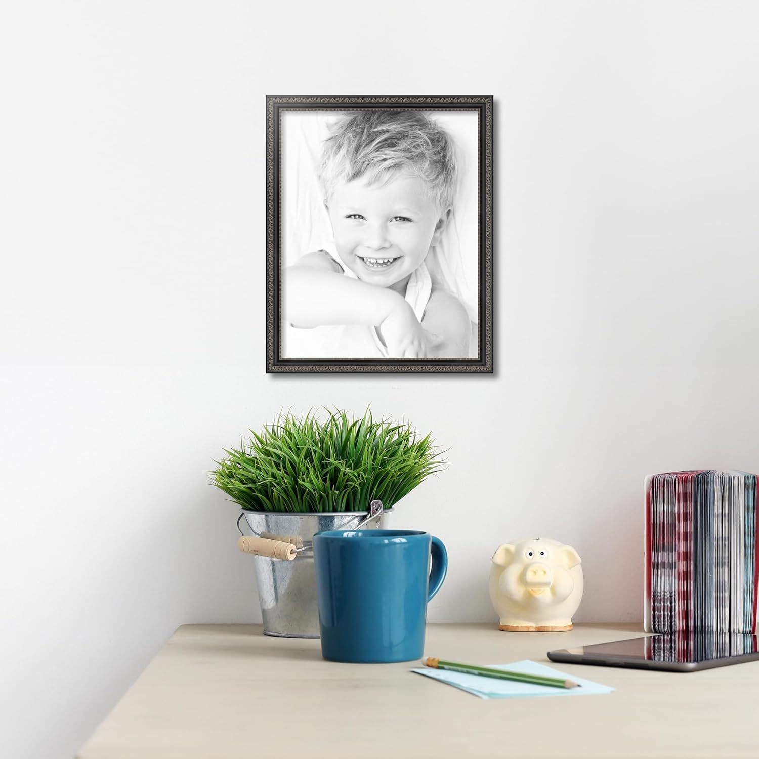 ArtToFrames 16x20 Inch Black Picture Frame, This 18 Inch Custom Poster Frame is Antique Black - Comes with Economy Acrylic and 1 Backing (3-A5106LW)