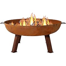 Sunnydaze Cast Iron Heavy Duty Fire Pit for Outside - Wood Burning Outdoor Fire Pit Bowl with Handles - 34" - Rust
