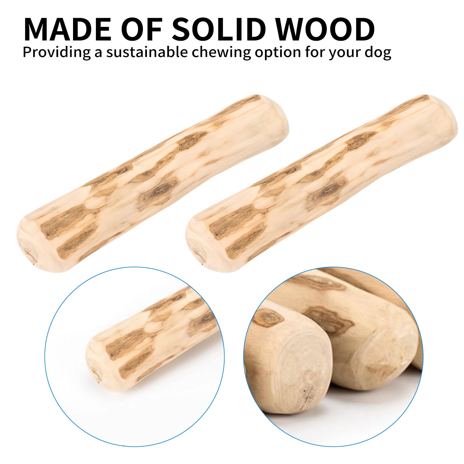 2Pcs Coffee Wood Dog Chew,Natural Wooden Bone Chewing Toy,Coffee Sticks for Dogs,Tree Root Teething Chews Stick Treats Dental Durable Cleaning Teeth Bones Chewers Toys,Low Fat,for Most Puppy Teething - Image 3