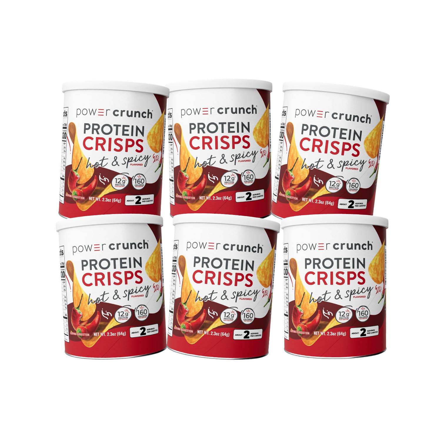 Protein CRISPS, a Potato Style Protein Chip, Hot & Spicy, 10g of protein, 1.05 ounces per serving (Pack of 6)