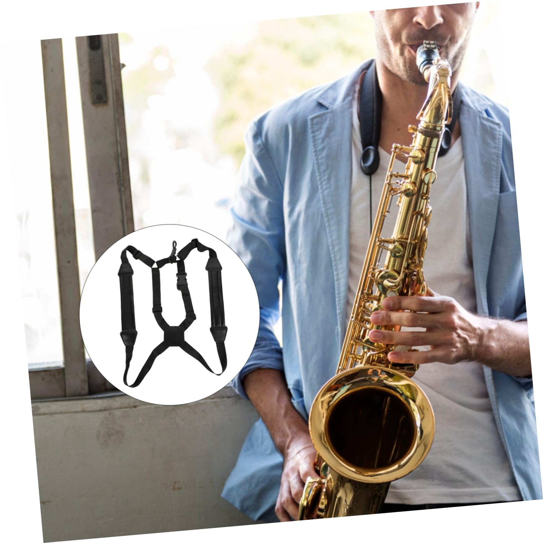 ibasenice 3pezzi Cintura Per Saxofono Doppia Spalla Nero Accessorio Confortevole Per La Pressione Al Collo Design Ergonomico Per Musicisti