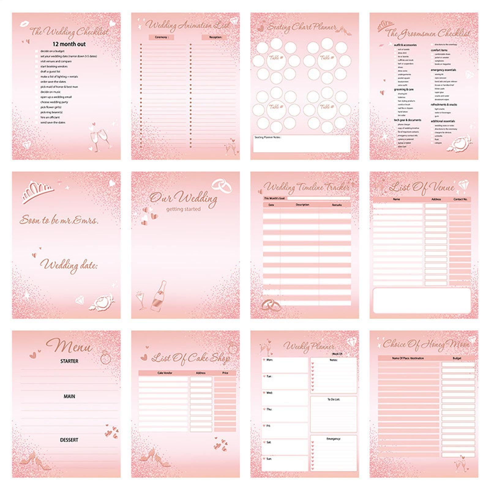 Wedding Planner Personalizzabile Con Spirale – Organizza Il Tuo Matrimonio, UK