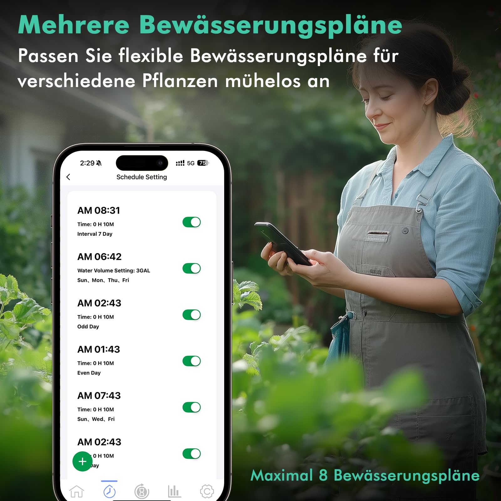 RESTMO Bewässerungscomputer 1 Ausgänge, Bluetooth Bewässerungstimer | App-Steuerung, 3 Modi (auto/manuell/Regenpause), bis zu 11:59 Std. Bewässerung, für Garten & Rasen