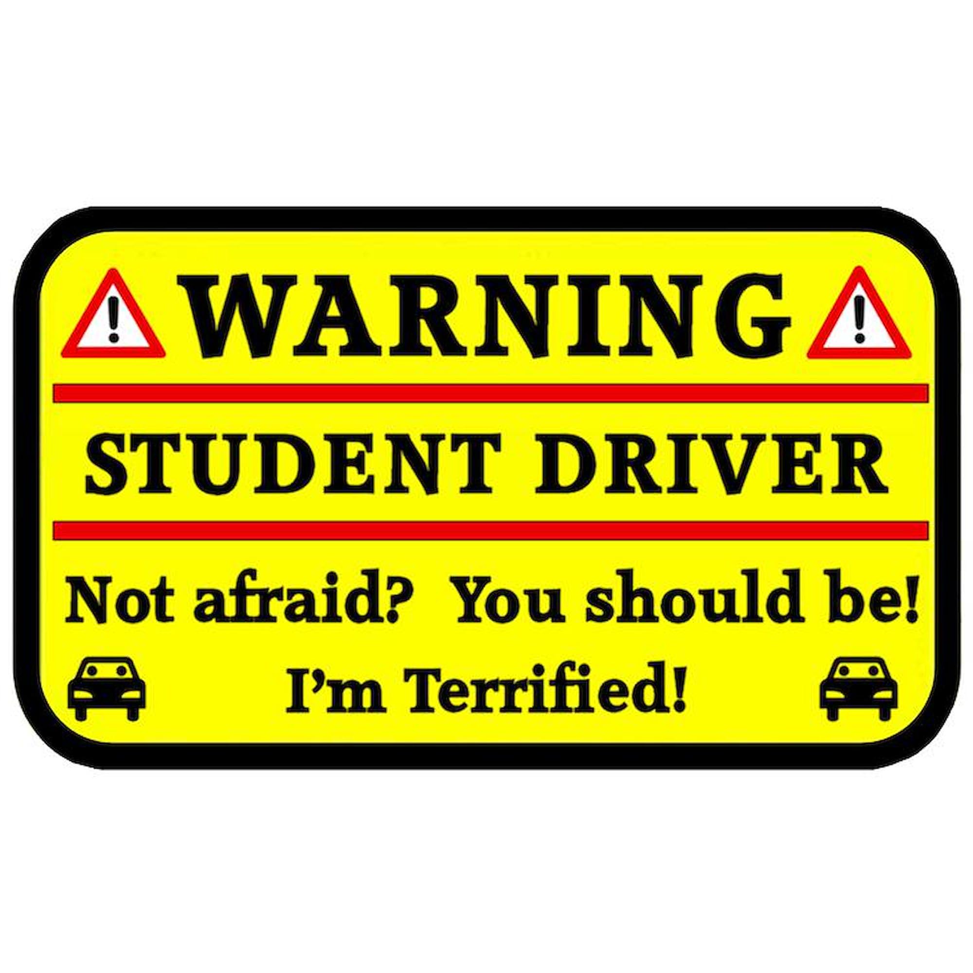 CafePress Warning Student Driver Square Car Magnet 3 X 3 Square Car Magnet, Magnetic Bumper Display