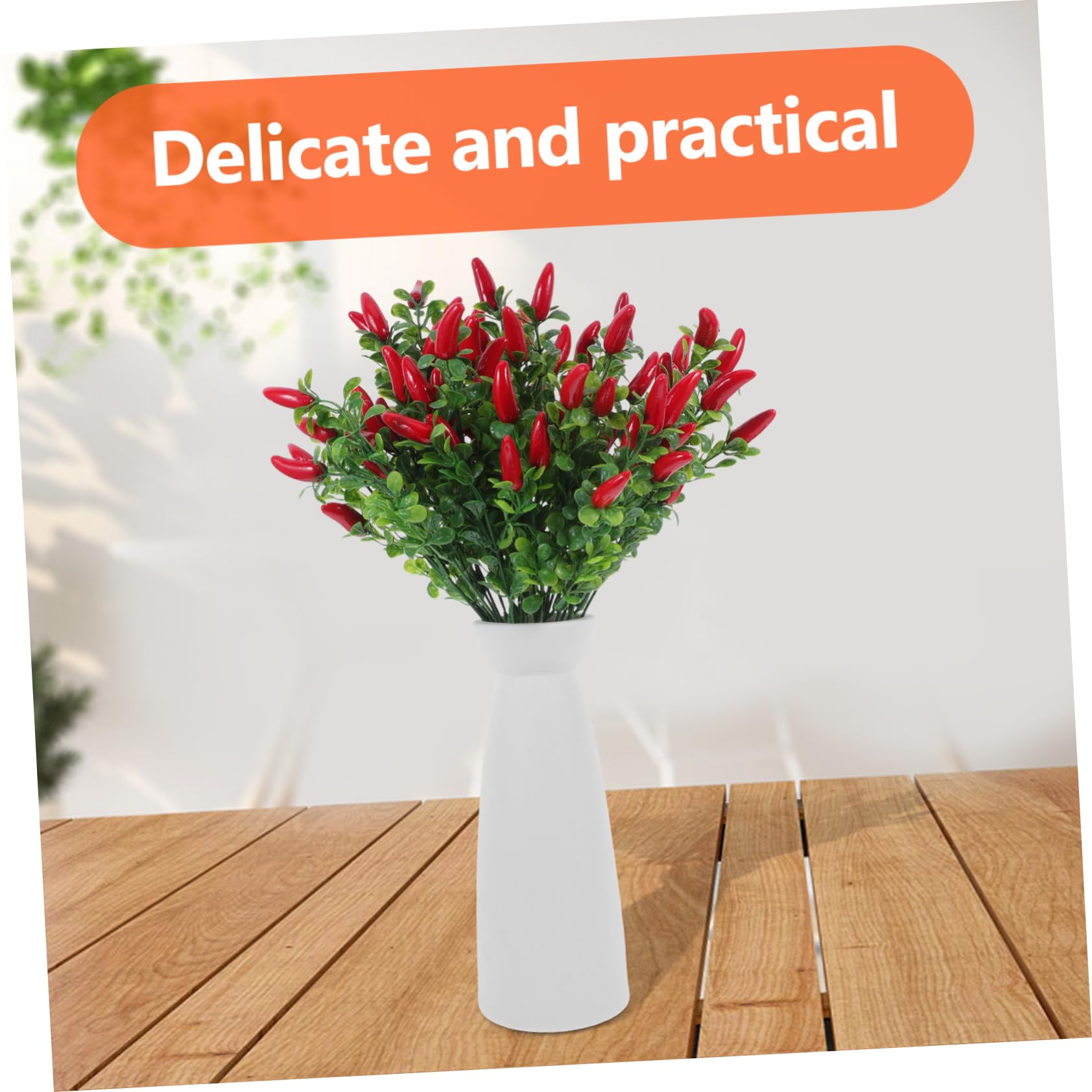 UPKOCH 4pezzi Peperone Finto in Pvc Resistente Rami Luminosi Decorativi Realistica Simulazione Bonsai Artificiale Per Vaso Interno Ornamento Casa e Props Fotografici