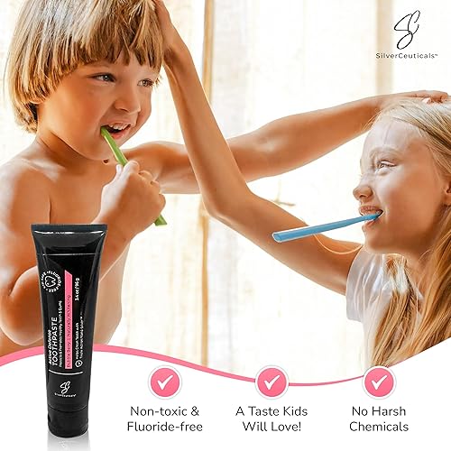 Miniatura 3 de Pasta de dientes de plata coloidal con calcio coral y xilitol - Bubble Berry - Esmalte dental remineralizado - SLS y protección de la cavidad sin