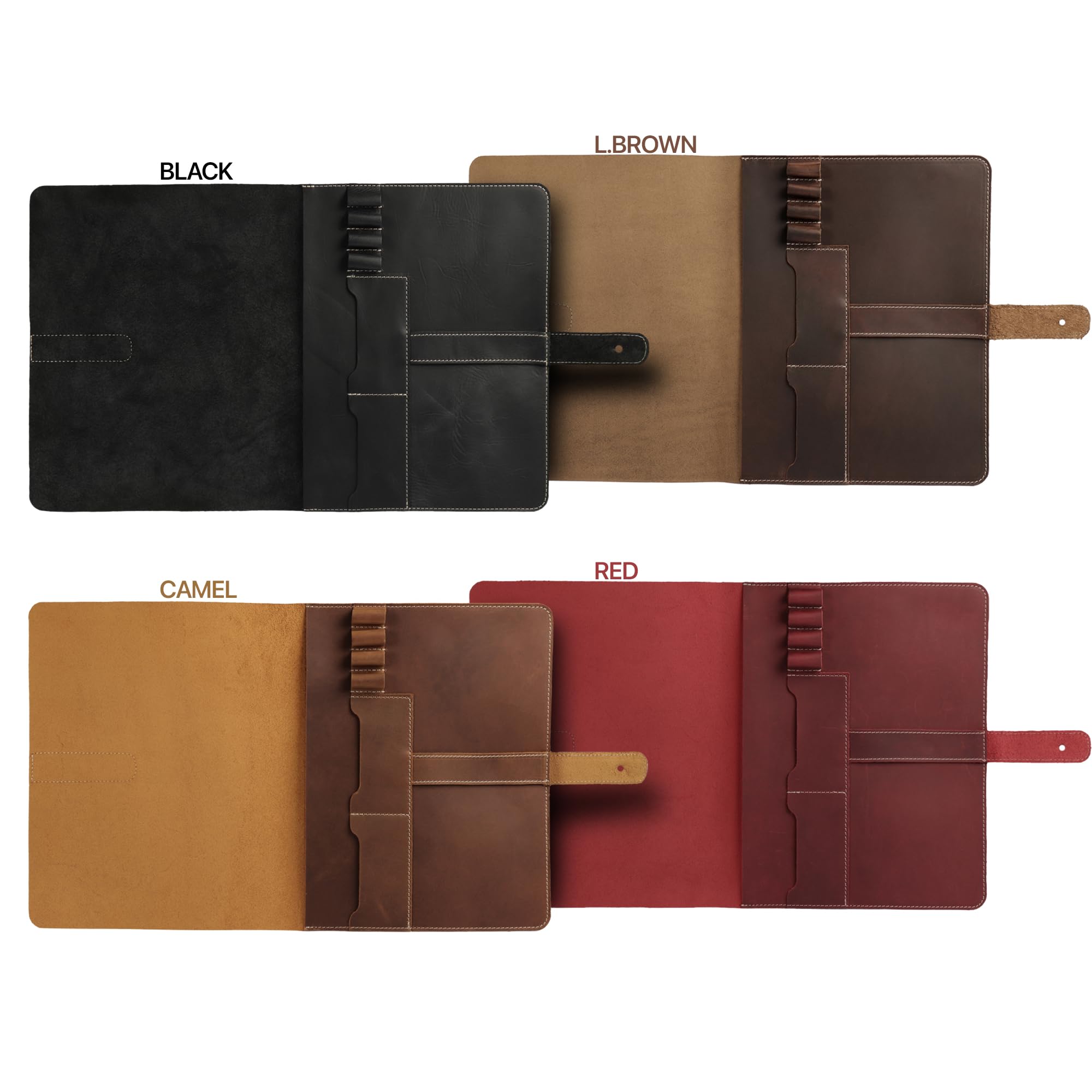 Londo Echtleder Tablet Hülle – iPad Pro 12.9 Case mit Zwei Kartenfächern & Leder Stift-/Apple Pencil Halter 12.9 Zoll – Bild 4
