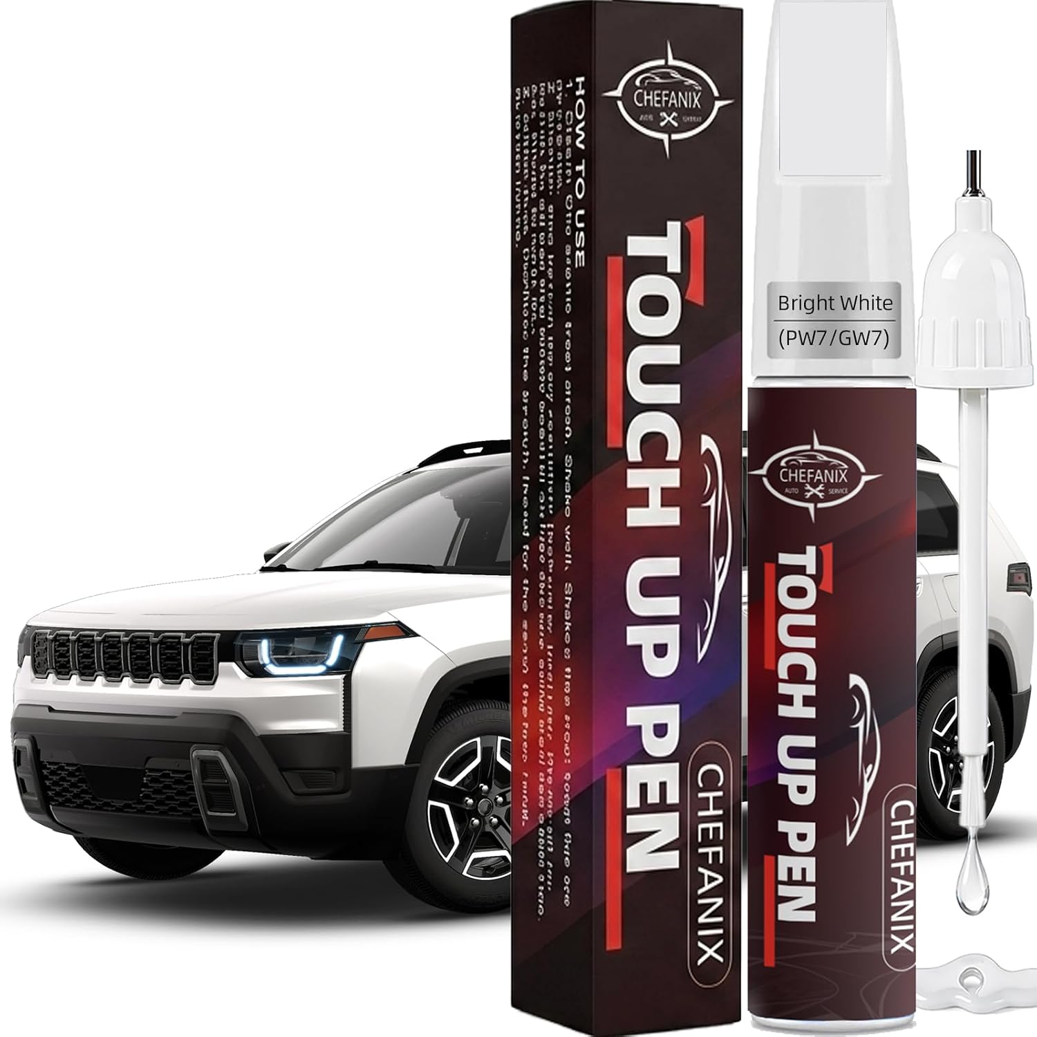 Bright White(PW7/GW7) 2-in-1 Touch Up Paint Pen for Jeep/Dodge/Ram/Chrysler