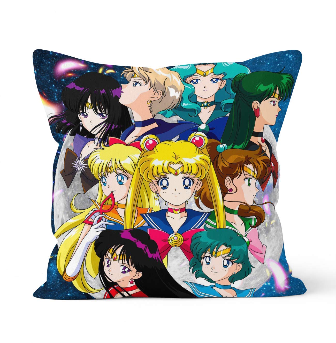 Hidden zipper closure Double Sided Decorative Pillowcases Sailor Moon Anime Pillowcase Gift,Apply to Car decoration Home Sofa Bedding,size 16x16 Inch (40cm X 40cm)