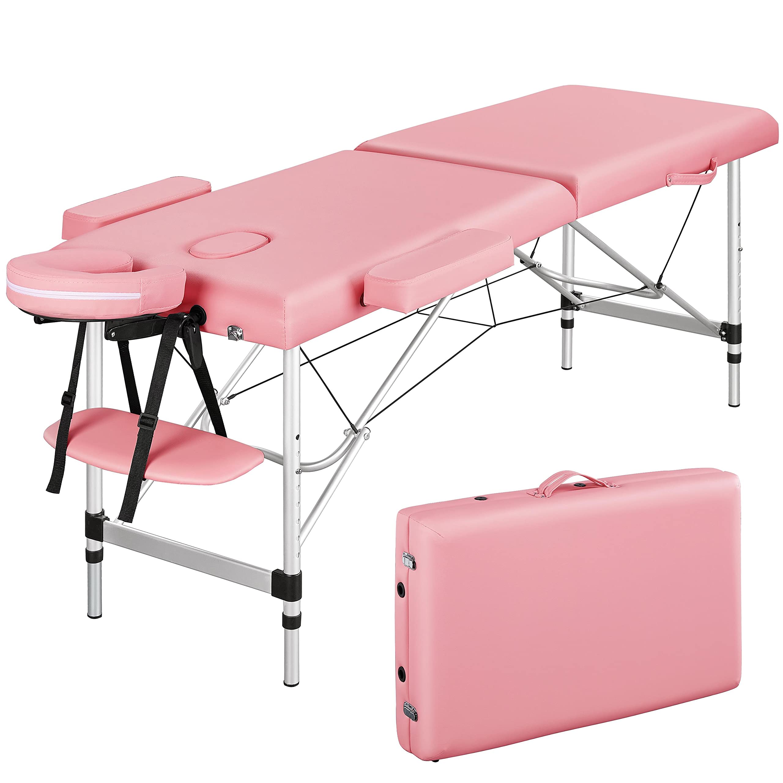 Yaheetech 84 inch Portable Massage Table 2-Section Folding Lash Bed