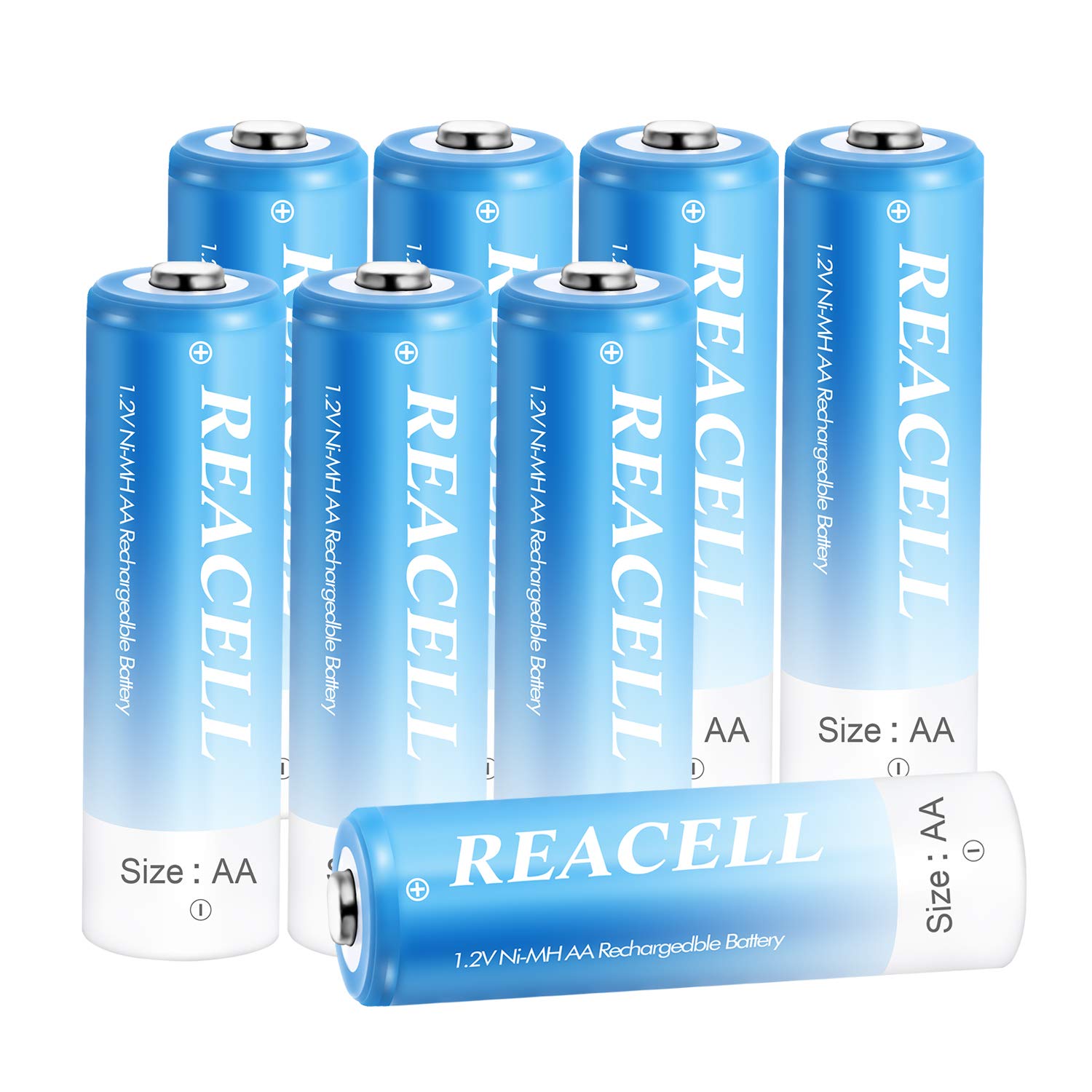 Rechargeable Battery AA 2800mAh High Capacity Ni-MH Batteries, 8 Pack 1.2V AA Batteries with Storage Cases