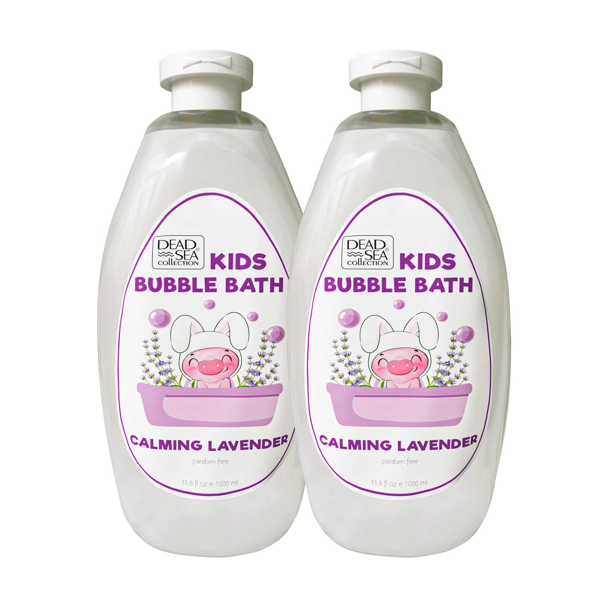 Dead Sea Collection Bubble Bath Kids with Lavender - Cleansing and Moisturizing Liquid Bath Bubbles - Lavender Oil and Pure Dead Sea Minerals - Pack