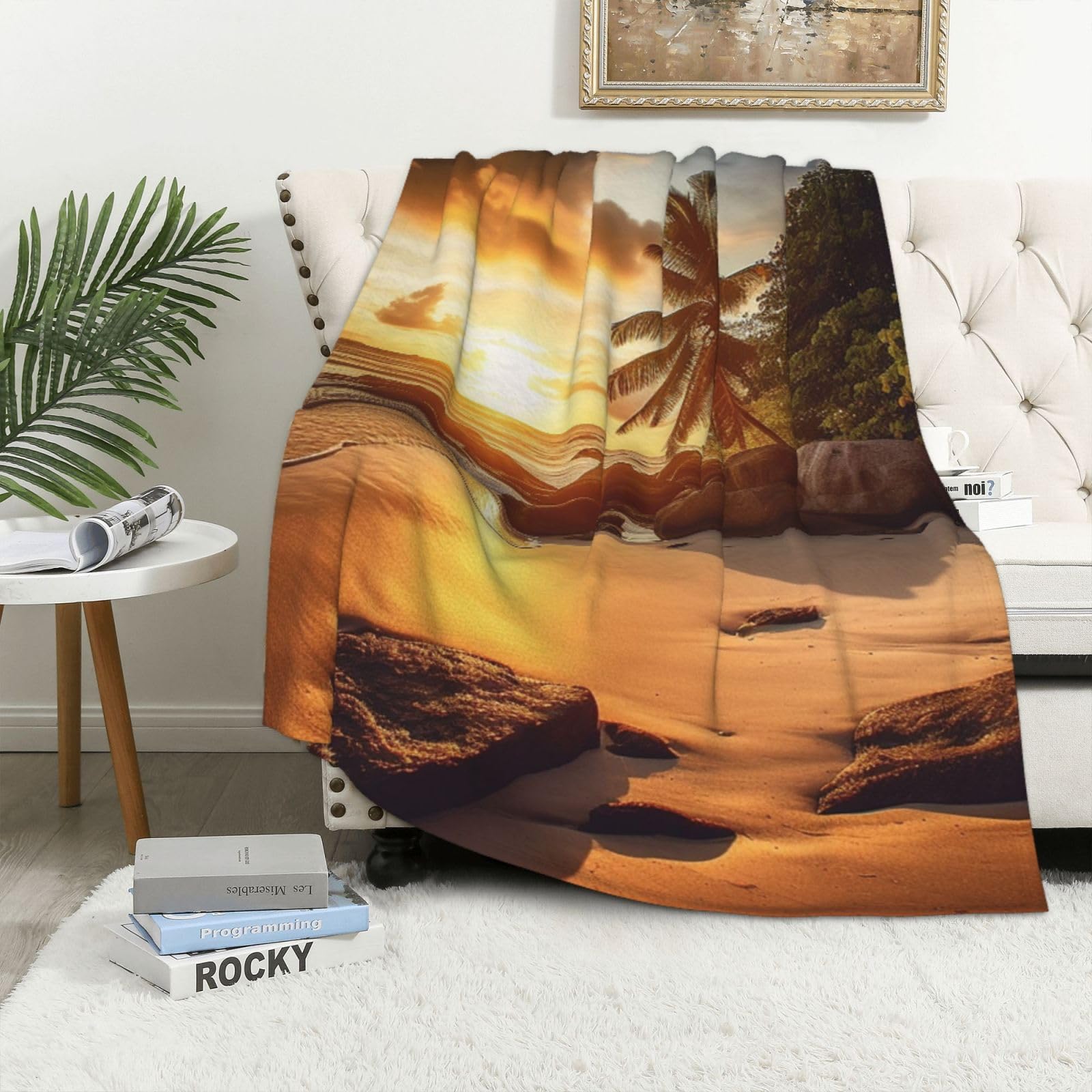 Couverture polaire en flanelle réversible pour lit, canapé et jeté en peluche