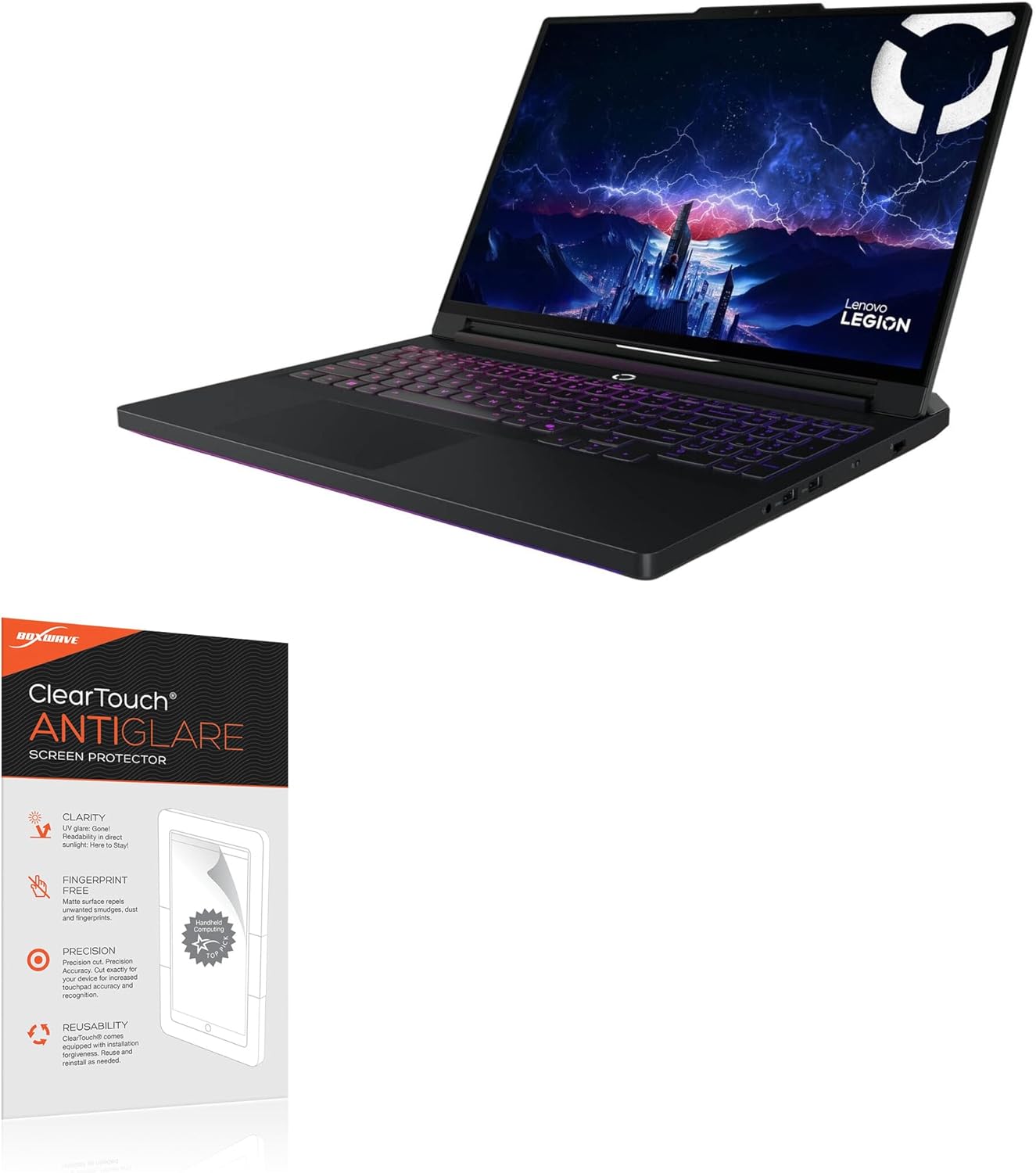 BoxWave Screen Protector Compatible with Lenovo Legion 9i Gen 10 Intel Gaming Laptop (18 in) - ClearTouch Anti-Glare (2-Pack), Anti-Fingerprint Matte Film Skin