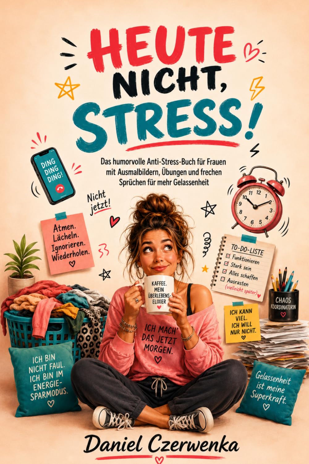 Heute nicht, Stress!: Das humorvolle Anti-Stress-Buch für Frauen mit Ausmalbildern, Übungen und frechen Sprüchen für mehr Gelassenheit