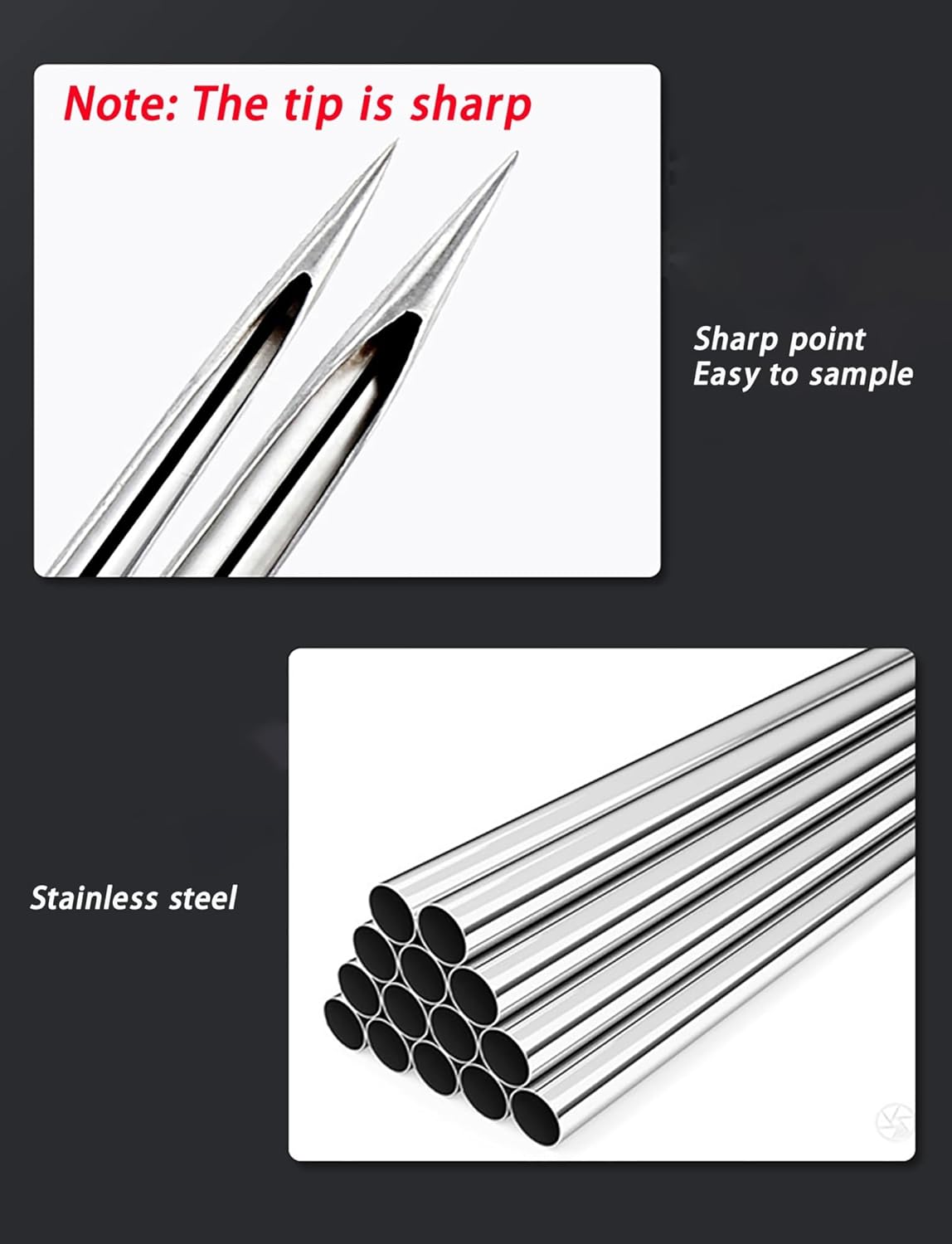 Stainless Steel Soil Sampler Probe Rod for Fertilizer & Powder - 40-80cm (22mm, 27.5in) - Durable Handle for Easy Soil Collection and Testing