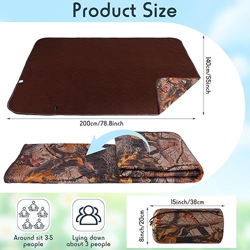 Miniatura 2 de Moukeren 6 mantas impermeables para exteriores, grandes, portátiles, de vellón, gruesas y cálidas, para estadio, lavables a granel, para acampar en