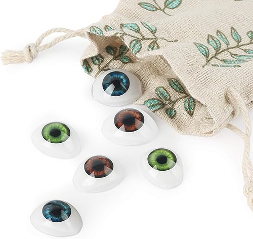 Vollence 3 pares de 3 colores ovalados planos huecos de plástico con ojos de marioneta, oso artesanal, ojos, máscara, suministros de bricolaje para