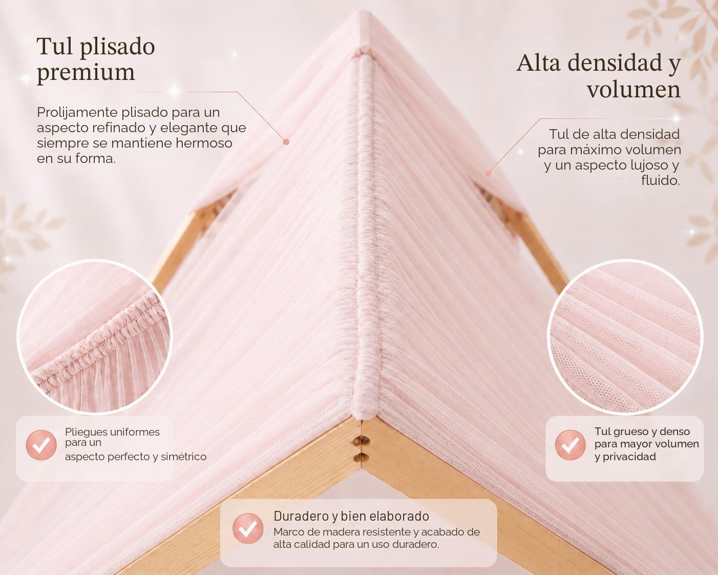 Baby Fancyroom Dosel Rosa para Cama Infantil, Cortina de Cama para Habitación de Niñas, Princesa (Cielo Rosa Sin Mariposas, 380 cm)