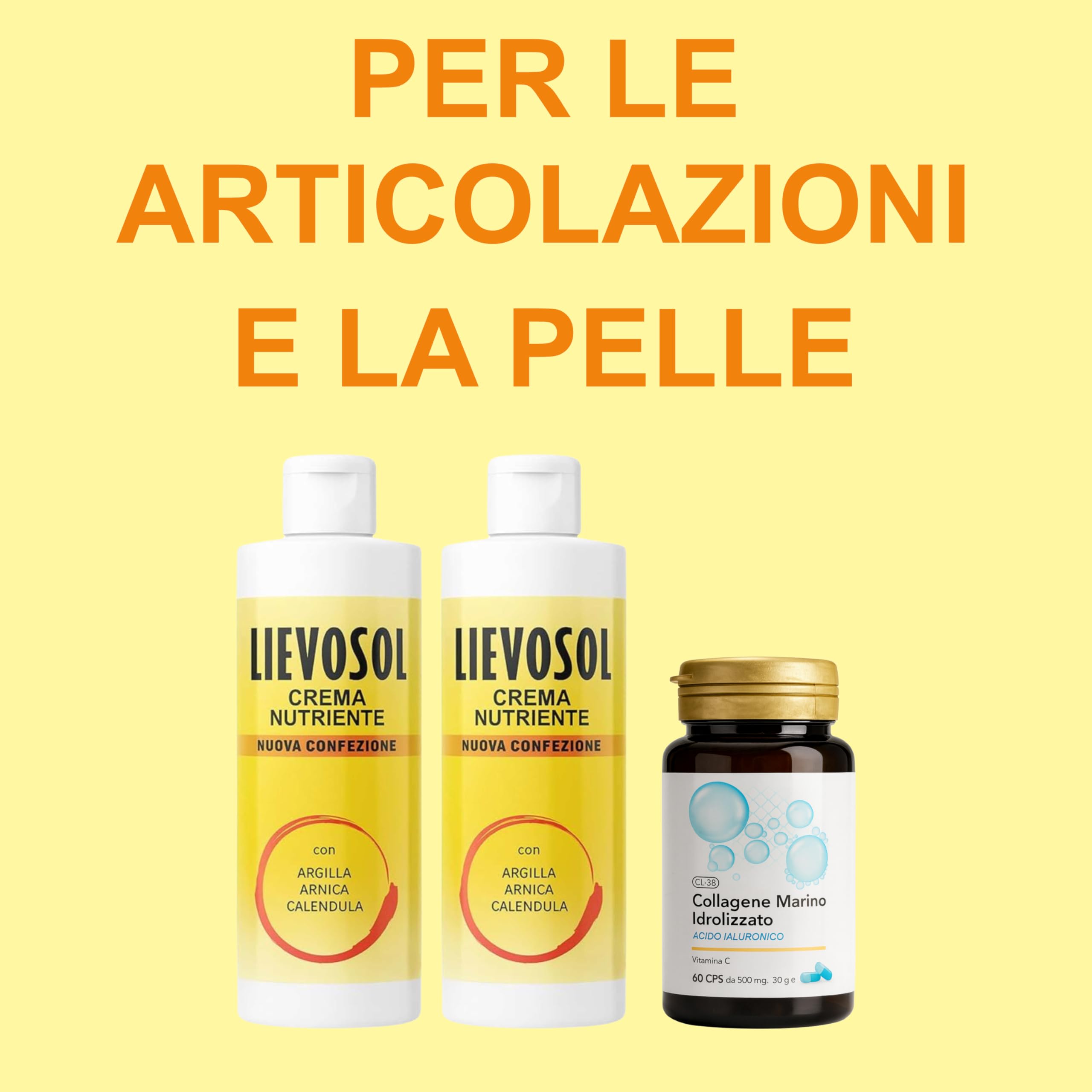 Collagene Marino e Acido Ialuronico + Crema Arnica, 200ml | Trattamento Antiage, Sollievo Muscolare, Elasticità della Pelle, Circolazione, Formula Naturale