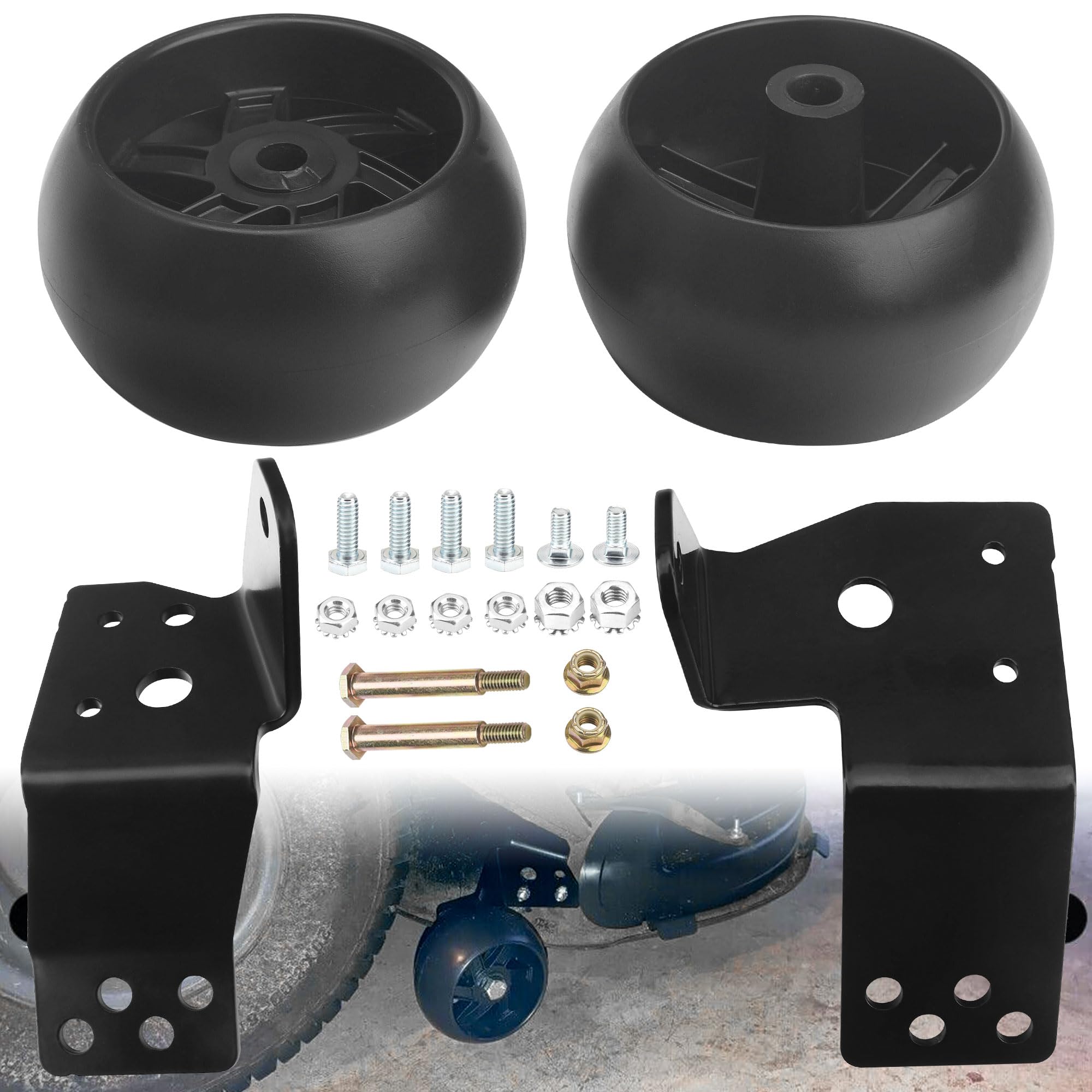 Cubierta de 42 pulgadas 525509501 532181040 Kit de medidor de rueda para cortacésped Husqvarna AYP Poulan, compatible con PXT195G42 LT1000 LT2000 YTH 22V42