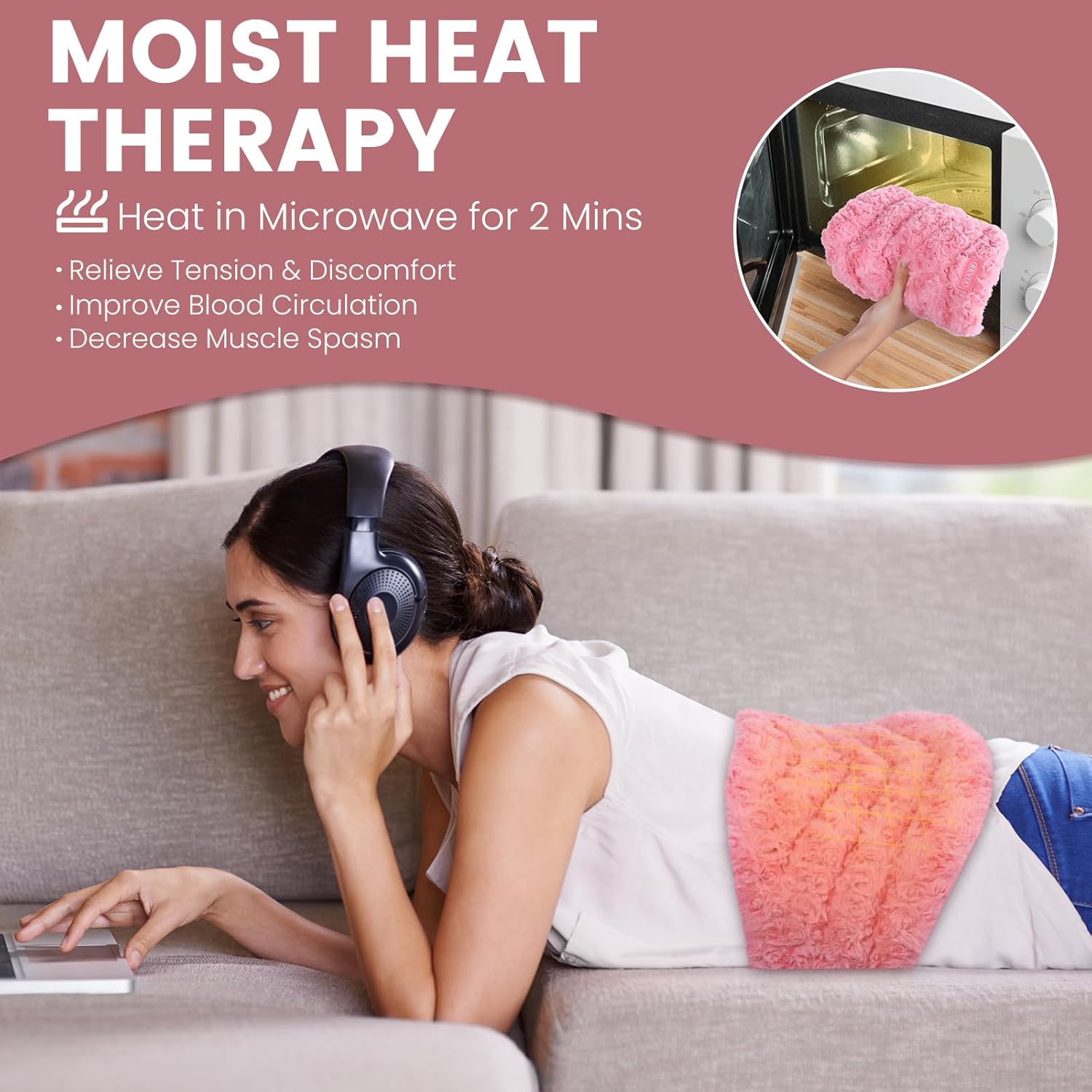 REVIX Almohadilla térmica para microondas para aliviar el dolor de