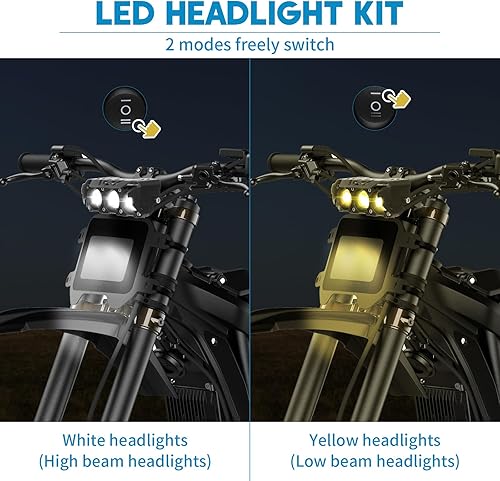 Miniatura 27 de Alpha Rider Kit de faros delanteros para motocicleta Talaria Sting R MX4 LED blanco brillante 6000 K alta transmitancia Plug and Play blanco Negro