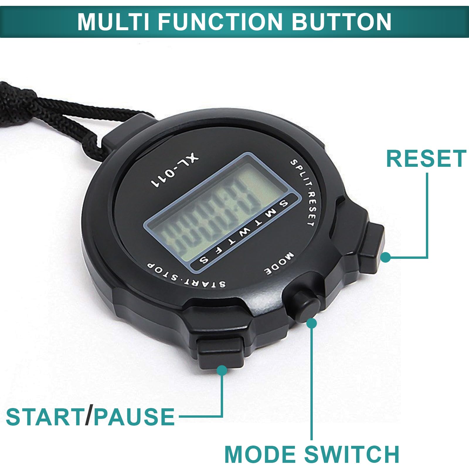 Digital Water-Proof Stop Watch, Multifunctional Sports Stop Watch for Swimming Running, Basketball and Football - Image 3