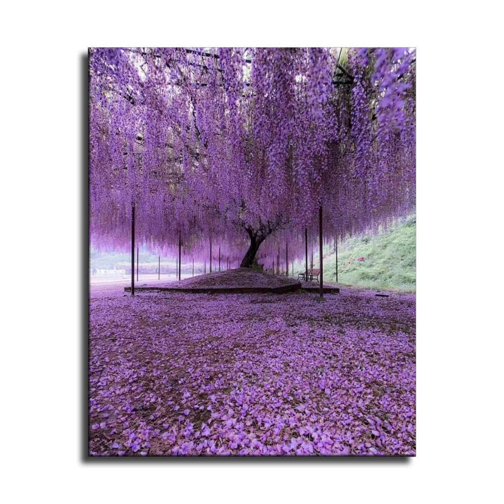 Purple WisteriaTree Canvas Art Poster and Wall Art Picture Print Modern Family Bedroom Decor Posters