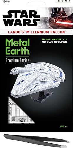 Metal Earth Serie Premium Star Wars Solo Lando's Millennium Falcon 3D Kit de modelo de metal con pinzas Fascinaciones