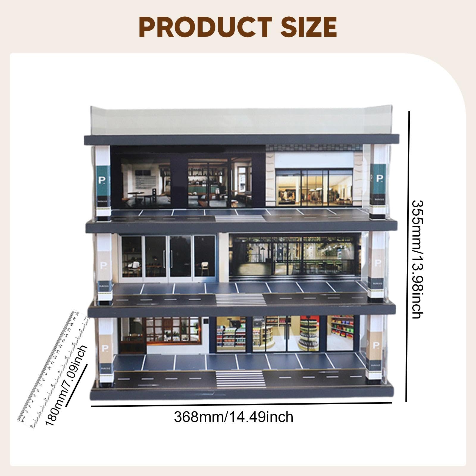 1/64 Modellauto Vitrine, Miniatur Szenario, Modellauto Displaybox
