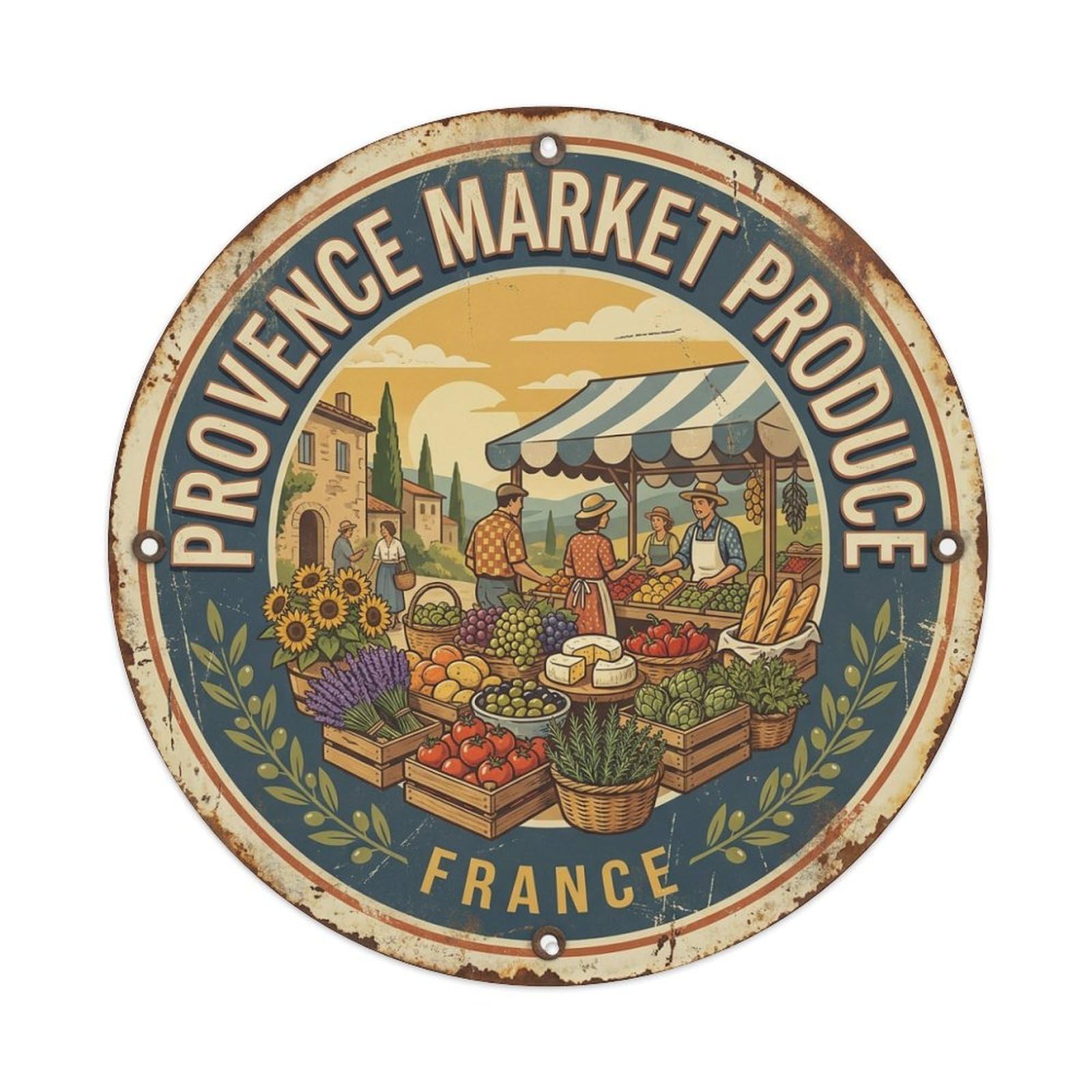 Provence Country Market Produce Cafe Culture Travel Metal Tin Sign