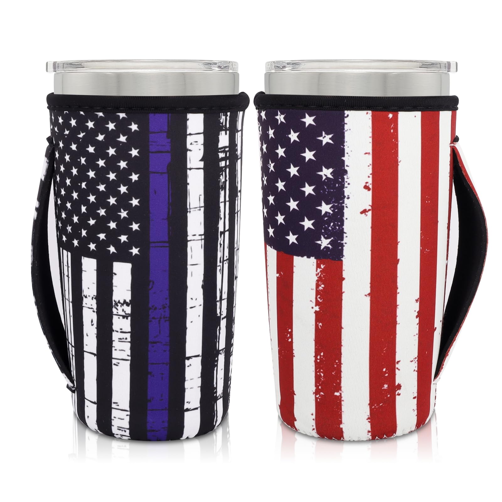 AJLTPA Neoprene Insulated Sleeves Cup Holder with Handle for 20oz Tumbler Cups, Reusable Iced Coffee Sleeve Compatible with 30oz - 32oz coffee cups(