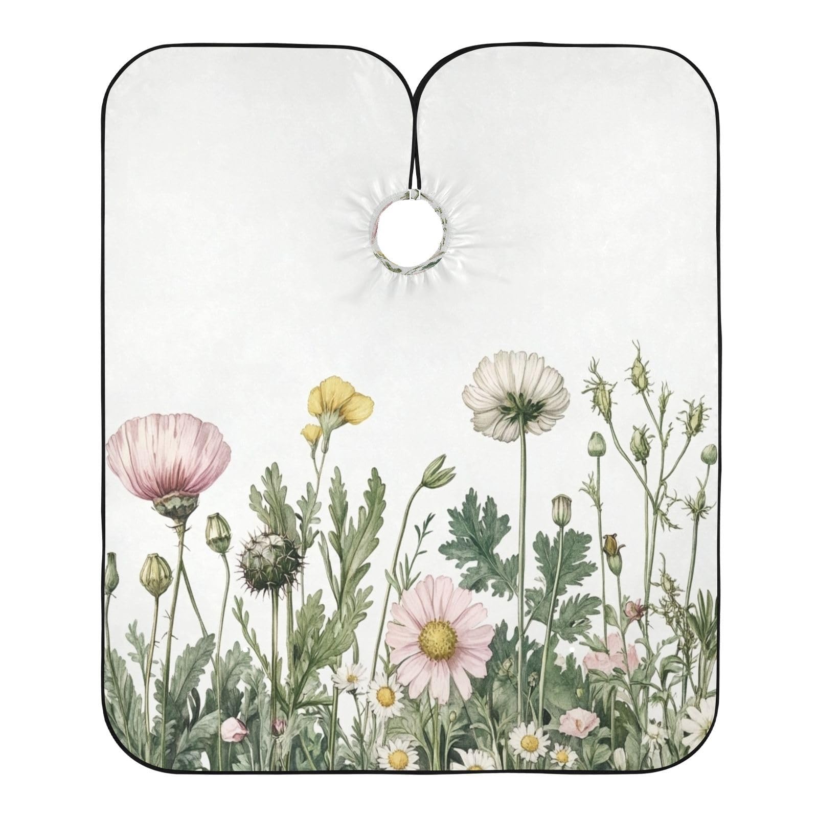 Kigai Hair Cutting Cape for Men & Women Wildflowers Poppy Waterproof Barber Cape Professional Hairdressing Salon Styling Cape with Adjustable Closure Snap