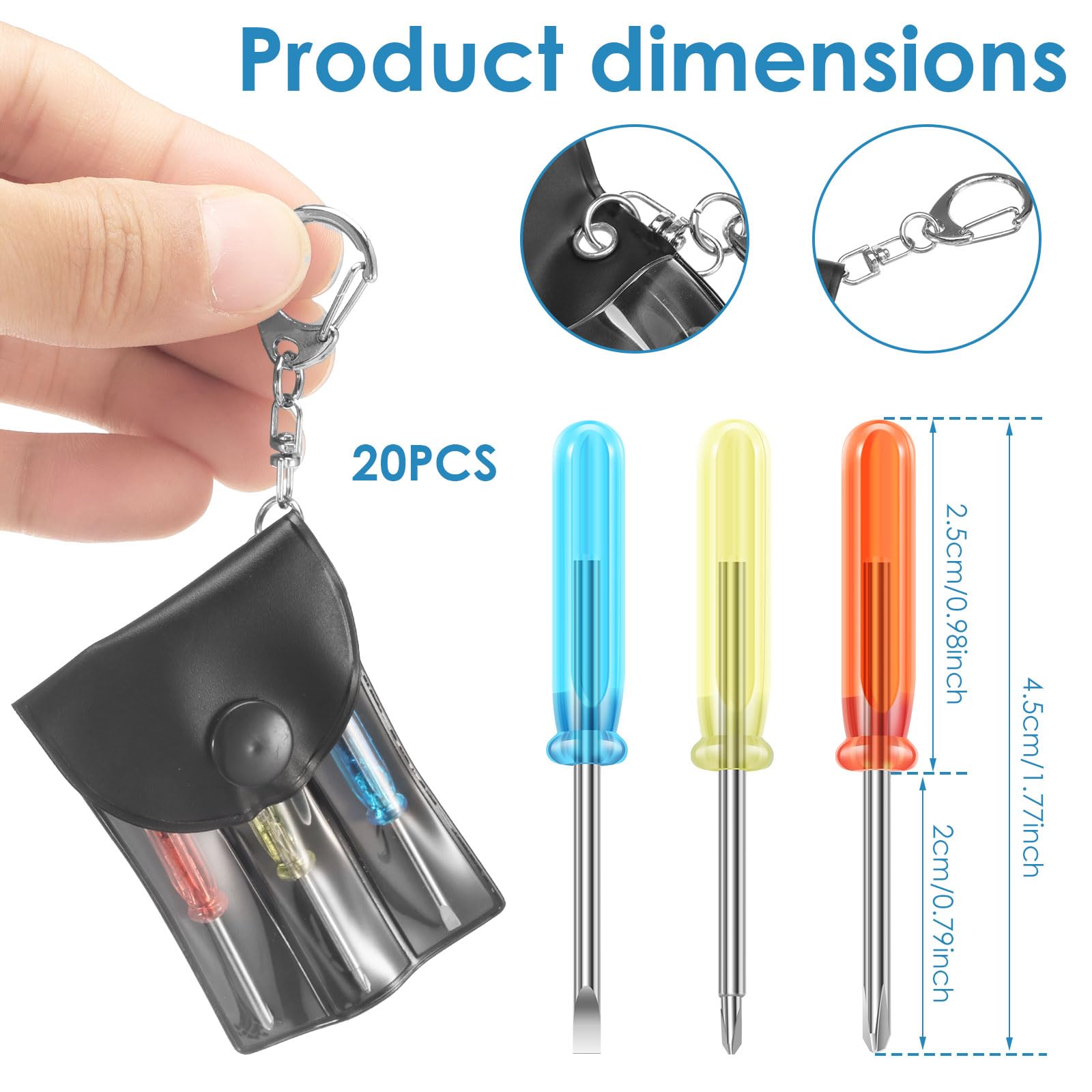 Amazon.com: 20Set Mini Screwdriver Keychain Set Bulk Includes 3