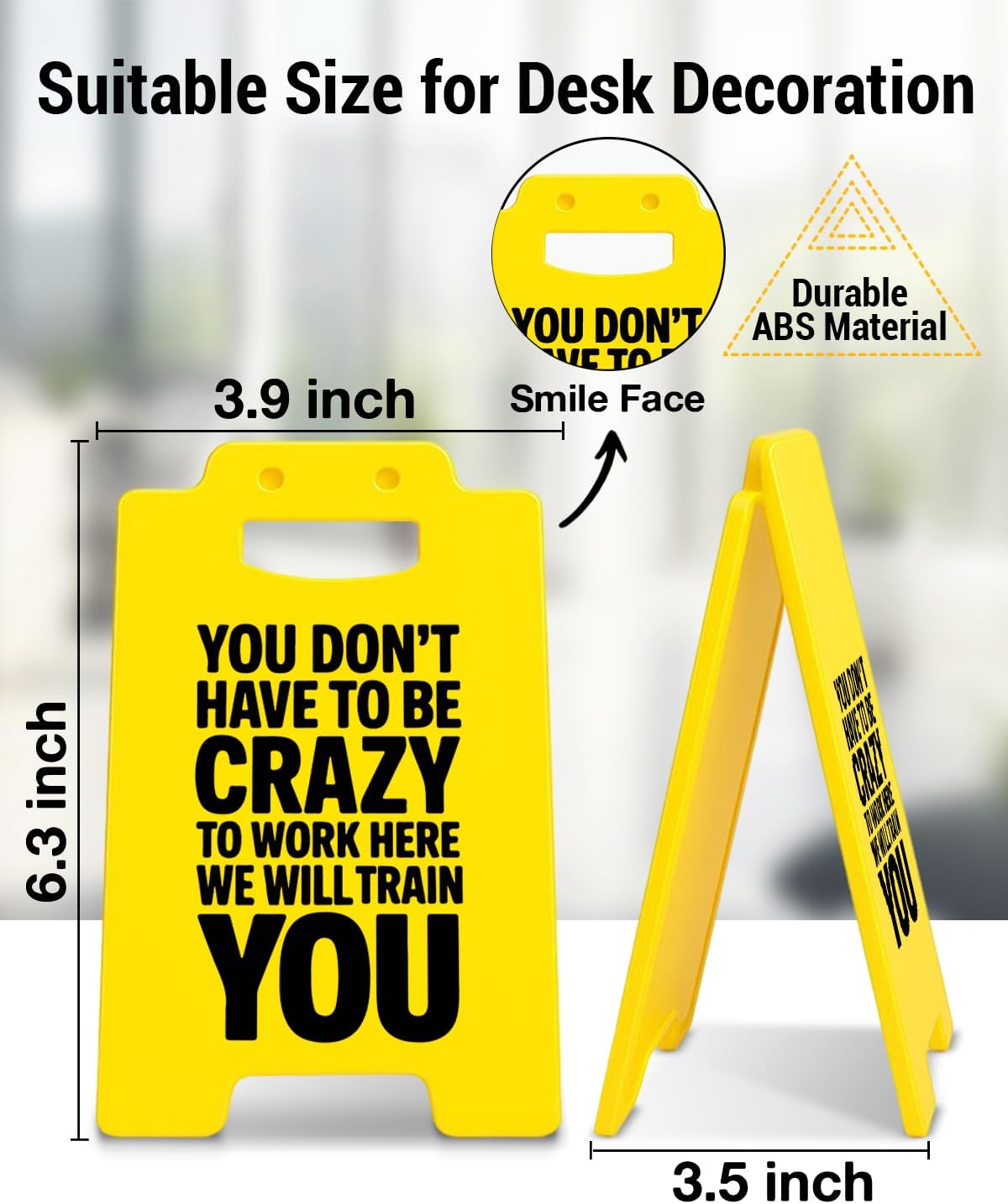 Funny Office Desk Decor Sign Fun You Don't Have To Be Crazy to Work Here Desk Sign Cubicle Workplace Decorations Humor Gag Office Gifts - Image 2