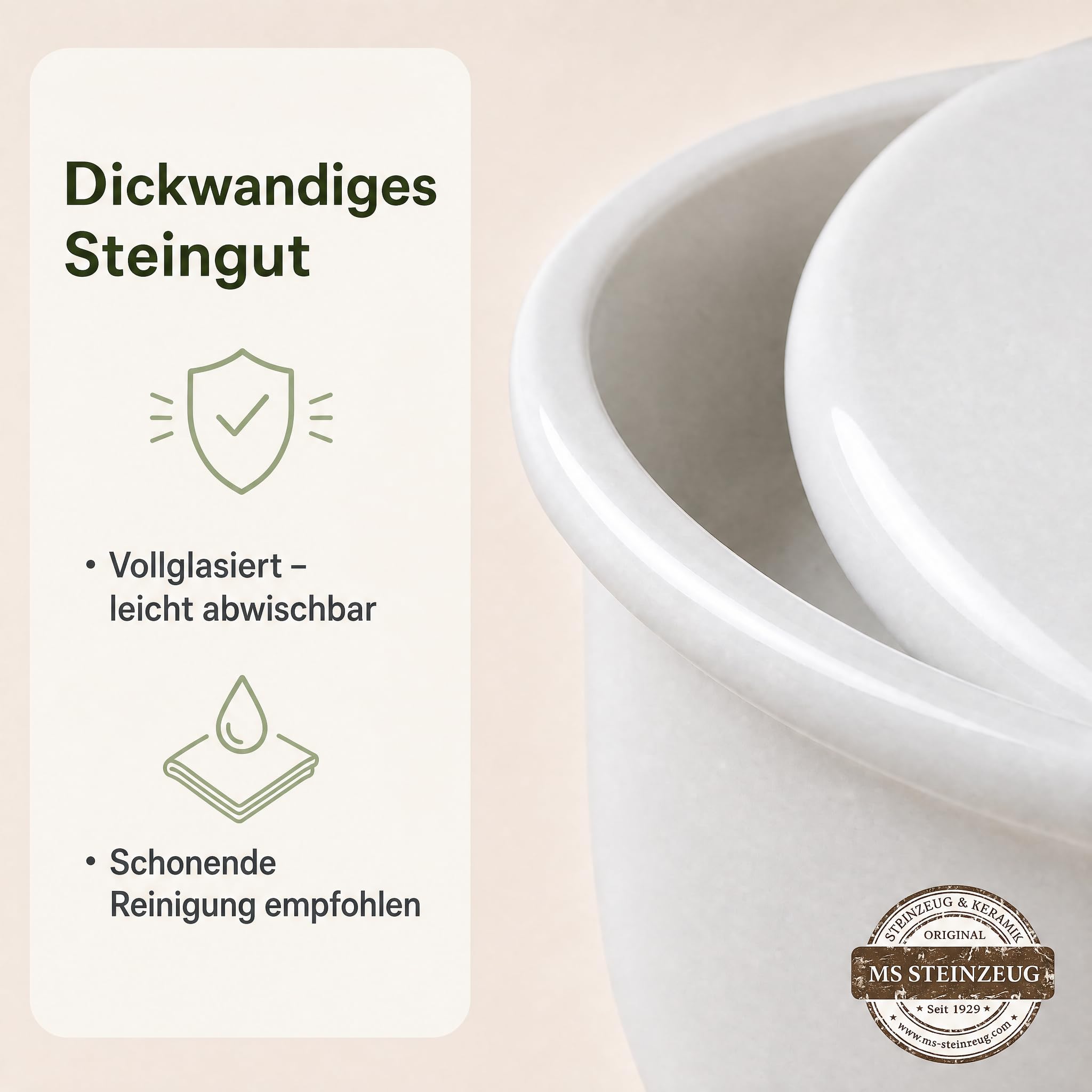 Brottopf in weiss - Brotkasten - oval - Steingut mit Belüftung | Glasierter Steingut-Brotkasten für ordentliche Brotaufbewahrung – hält Brot länger frisch dank seitlicher Belüftung