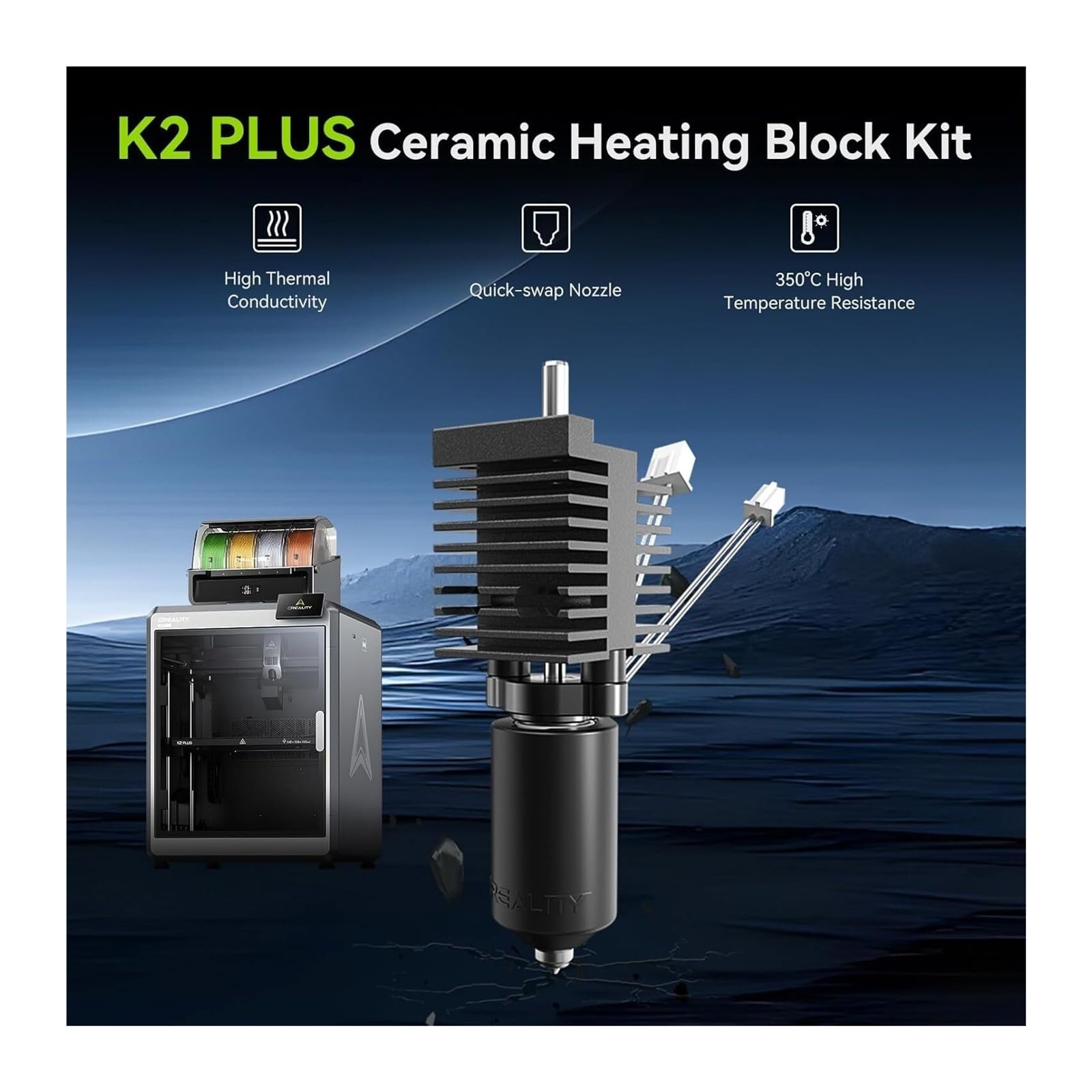 Kompatibel mit Creality, Keramik-Heizset 350 °C for K2 Plus