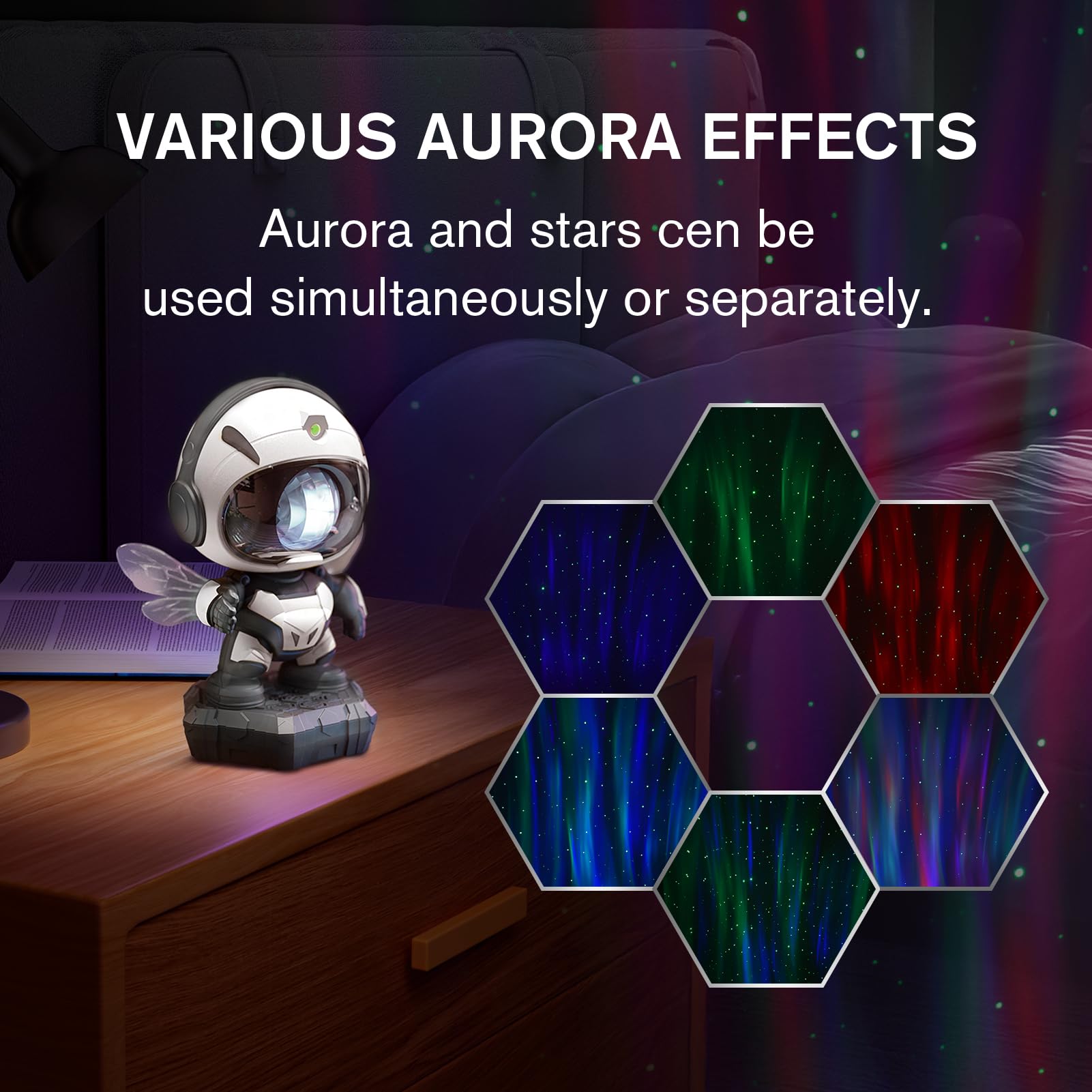 Amazon.com: Mooyran White Astronaut Star Projector & Bee Robot