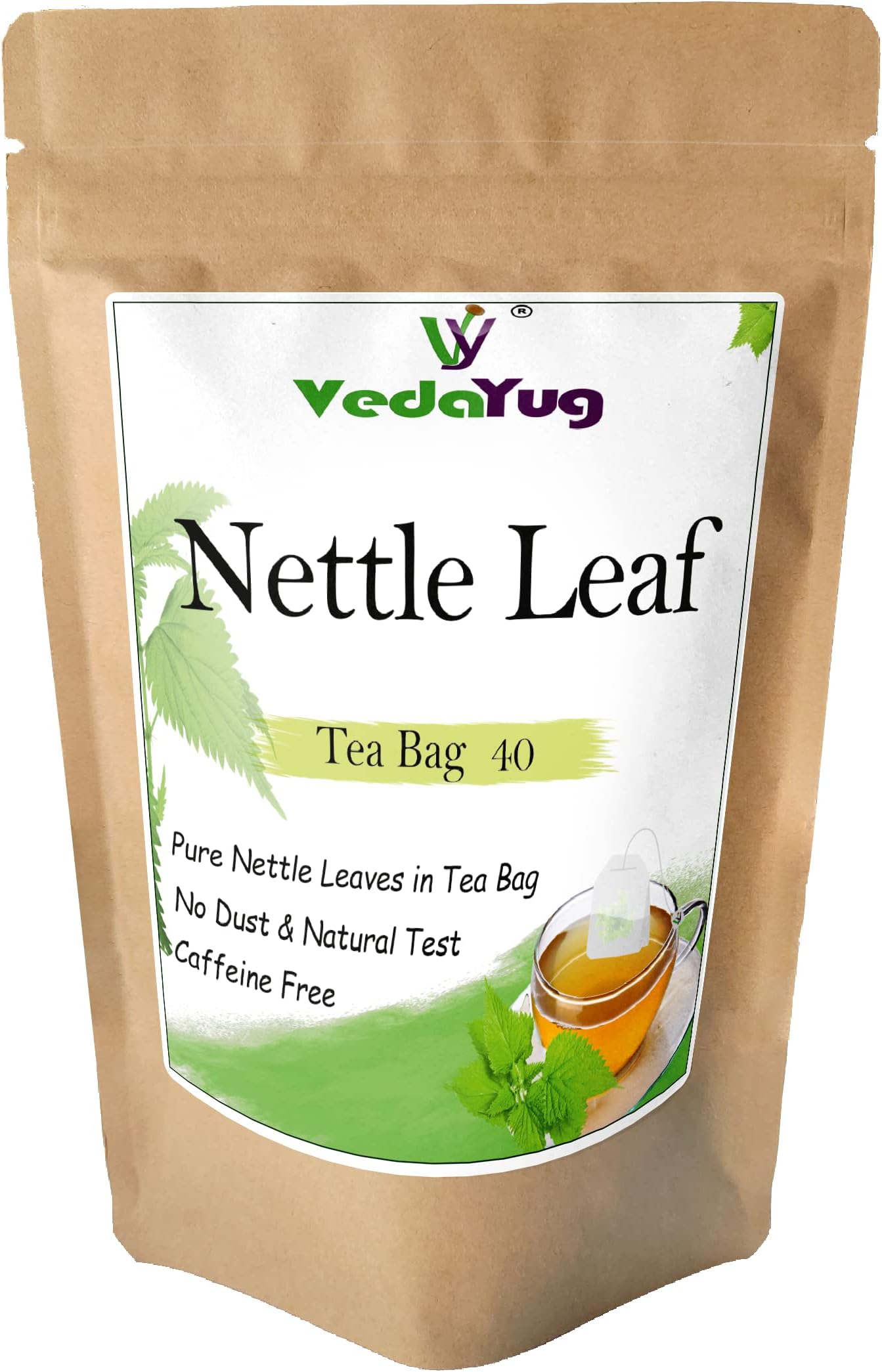 VY VedaYug Nettle Leaf Tea 40 Tea Bags/Himalayan Stinging Nettle Dried / 100% Natural & Pure Herbs – 40 Pec