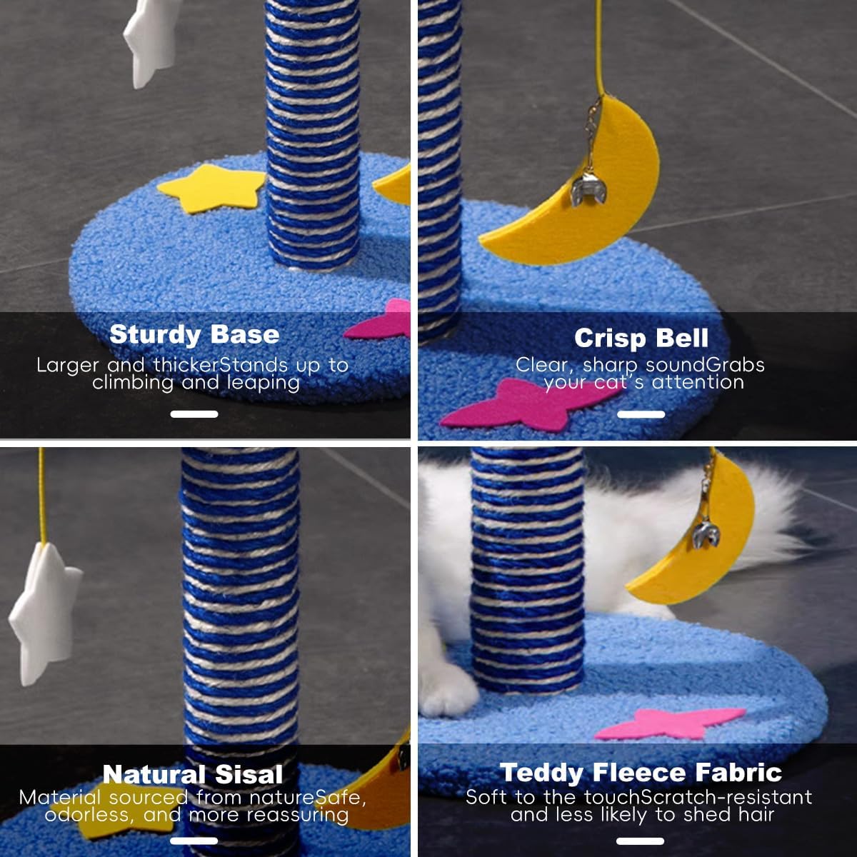 Starry Sky Cat Tree Tower | Multi-Layer Cats Furniture with Space Capsule | Cat Bed & Cat House Combined | Durable Cat Scratching Post for Indoor Cats (12Inch)