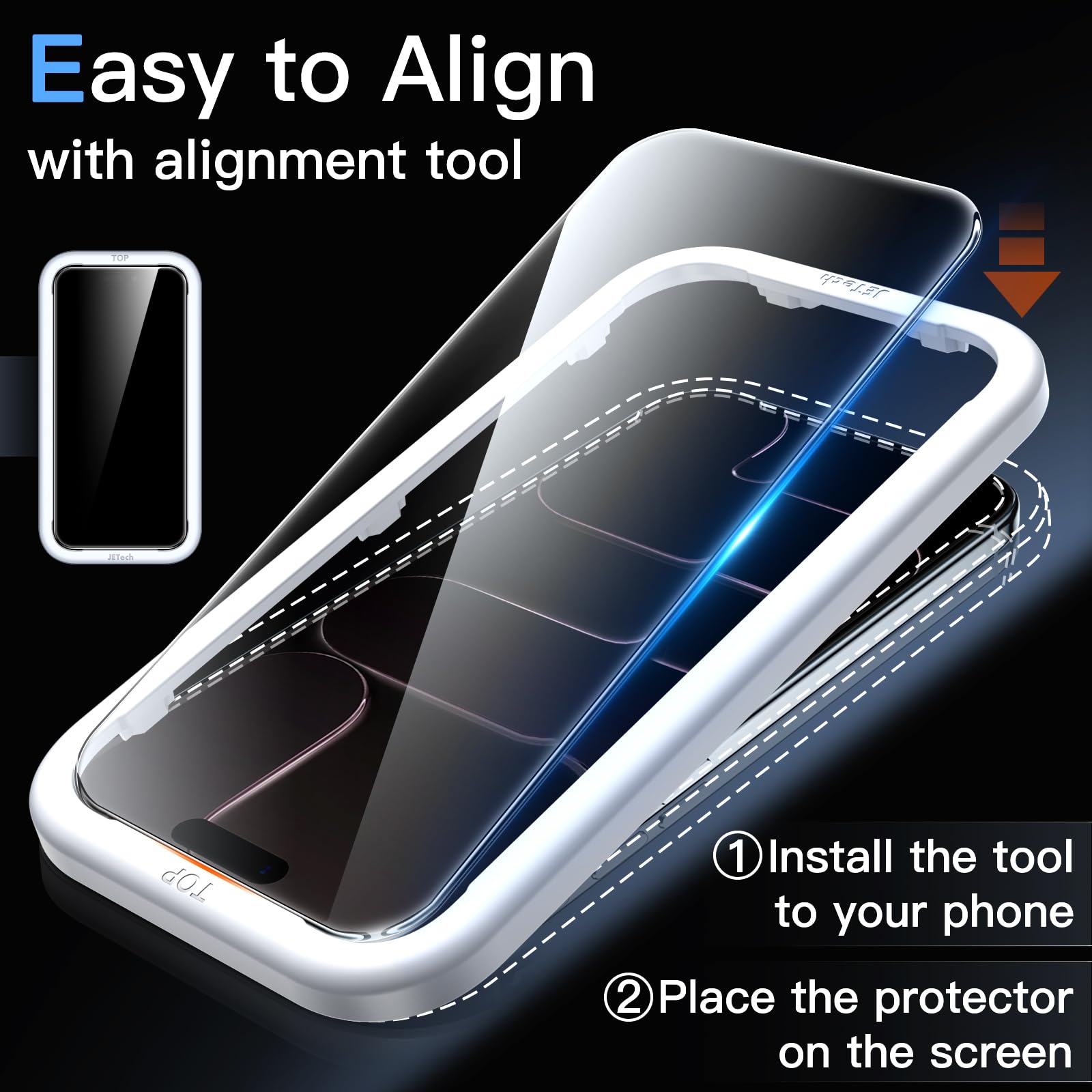 JETech Pellicola Protettiva per iPhone 17 Air con Protezione Obiettivo Fotocamera, Strumento Installazione Facile, 9H Durezza Vetro Temperato Film, HD Chiaro, Pacco da 2 Ciascuno