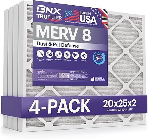 Miniatura 261 de BNX TruFilter - Filtro de aire 14 x 25 x 1 MERV 8, electrostático plisado para defensa contra polvo y mascotas, para aire acondicionado, HVAC