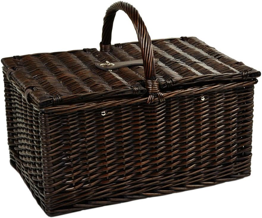 Picnic at Ascot Surrey Willow Picnic Basket with Service for 2 with Blanket and Coffee Set- Designed, Assembled & Quality Approved in the USA