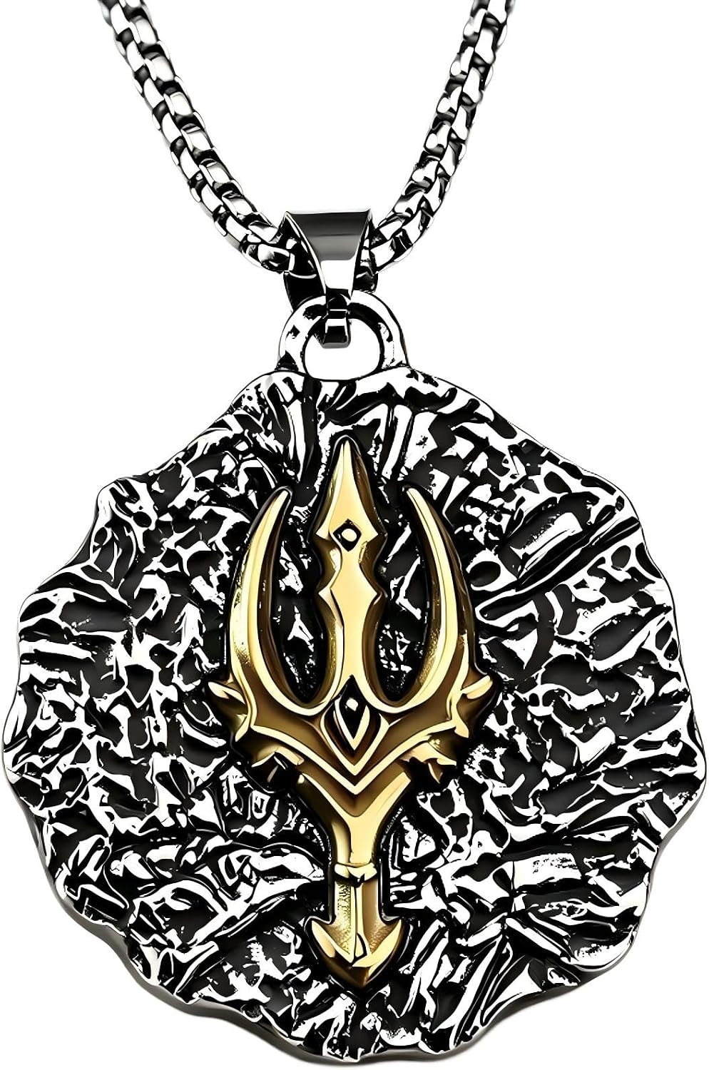 316L Stainless Steel Men Viking Punk Religious Pendant Necklace | Classic Viking goth religious punk mixed style, unique masculine vintage pendant