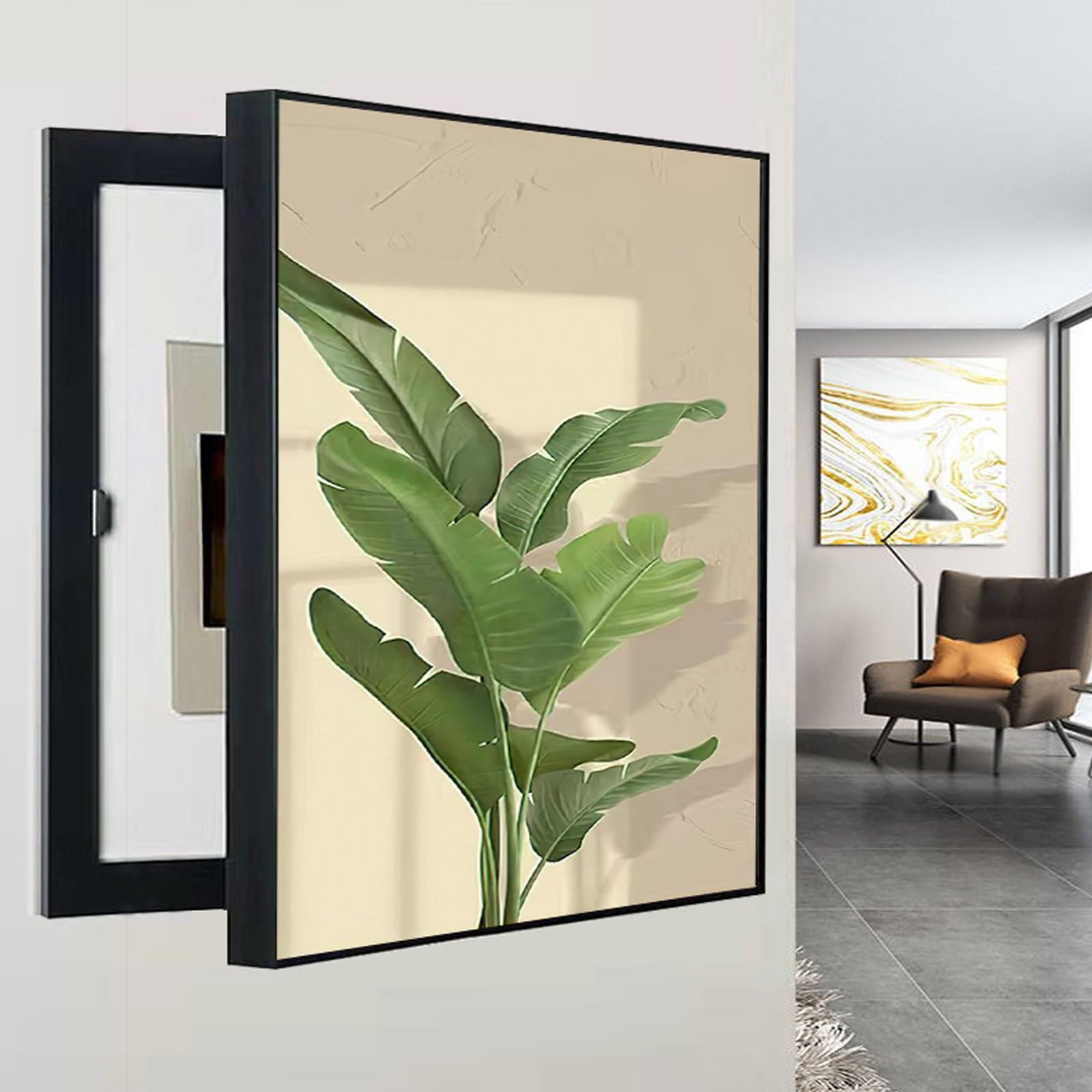 Generico Copertura Decorativa per Scatola contatore Elettrico - Arte Creativa da Parete per Pannello Interruttore e Interruttore Fusibile, Pittura Decorativa per Quadri elettrici Domestici