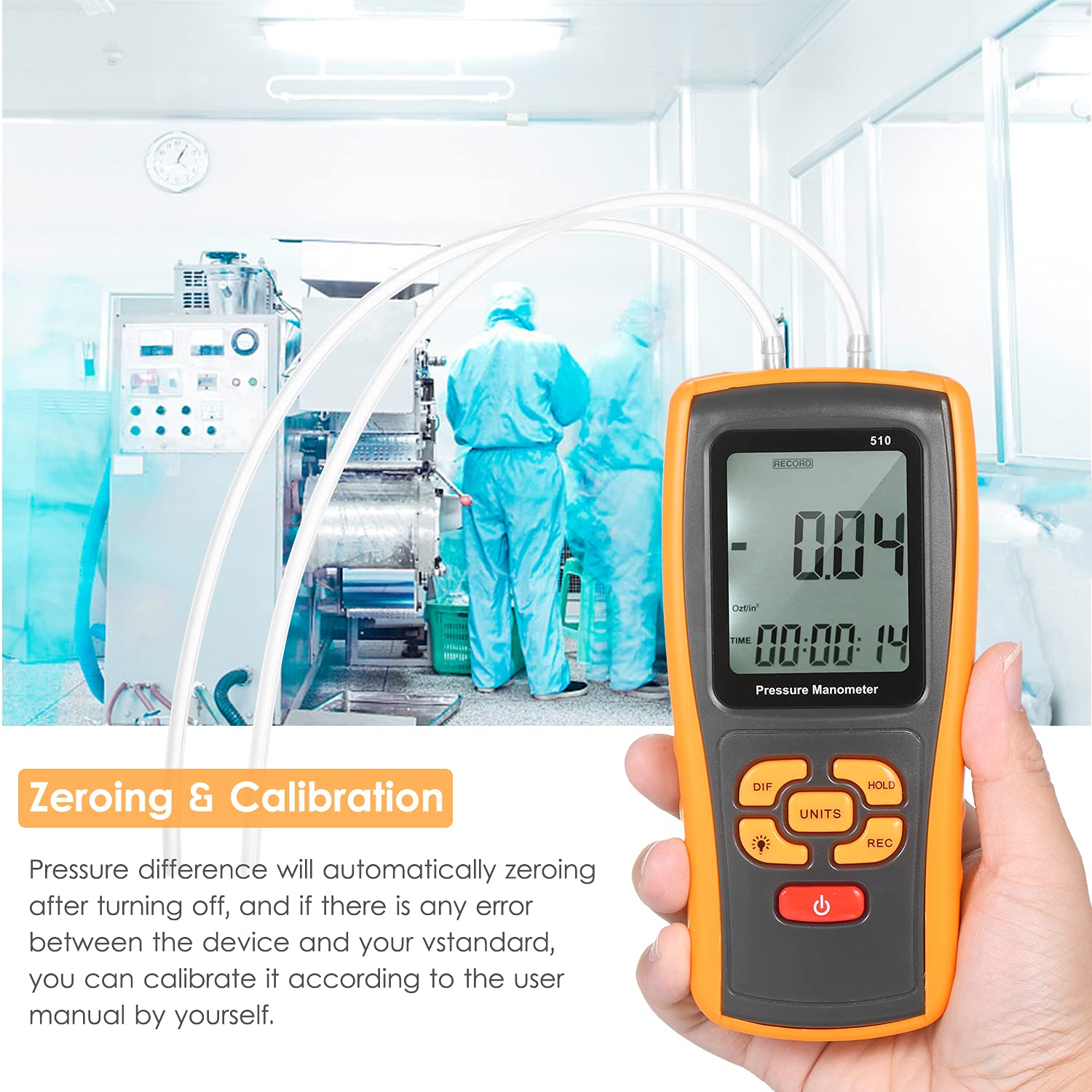 Manómetro digital de precisión ± 10 kPa, medidor de presión diferencial, micromanómetro para válvulas de gas, interruptores de presión, sistema HVAC al vacío, horno, caldera, calentador de agua, aire